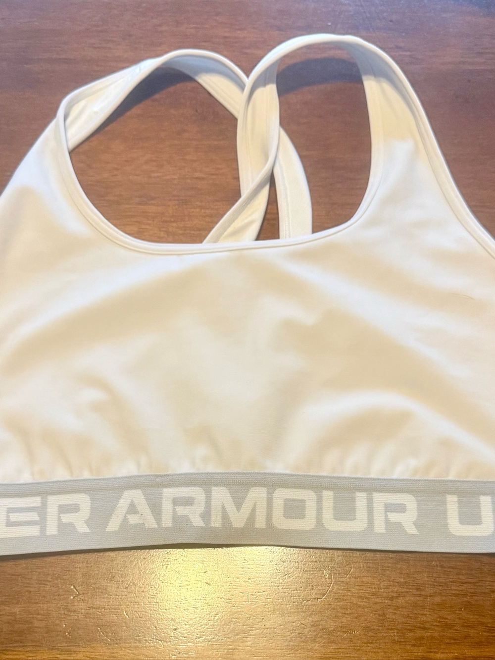 Under Armour White Racerback Sports Bra with Branded Elastic Band